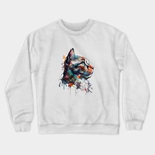 Cat Colorful Illustration Crewneck Sweatshirt